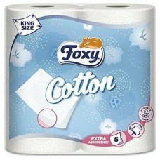 Бумага туалетная COTTON 5 ШАРІВ 4 РУЛОНА FOXY