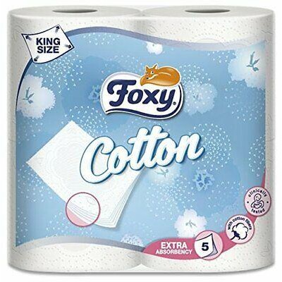 Бумага туалетная COTTON 5 ШАРІВ 4 РУЛОНА FOXY