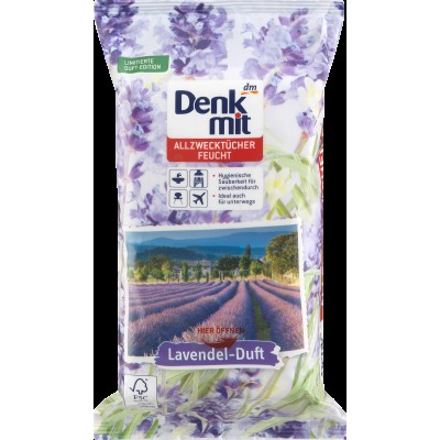 Салфетки влажные для уборки по дому DENKMIT Lavendel 50 шт