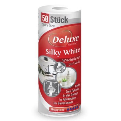 Салфетки универ. Deluxe Silky White в рулоні 50 шт (24)