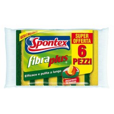 ГУБКИ КУХОННІ SPONTEX SPUGNA ABRAS.FIBRA PLUS 6 PZ.