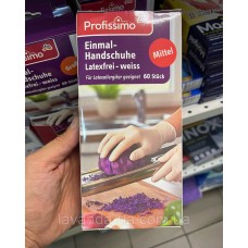 Перчатки хоз. б/латекса (средние) Profissimo 60шт.