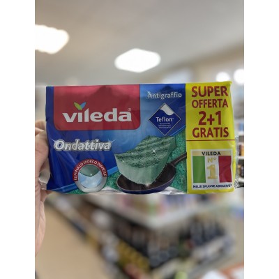 ГУБКА ДЛЯ  ПОСУДУ 3 ШТ.00435 ТЕФЛОН VILEDA