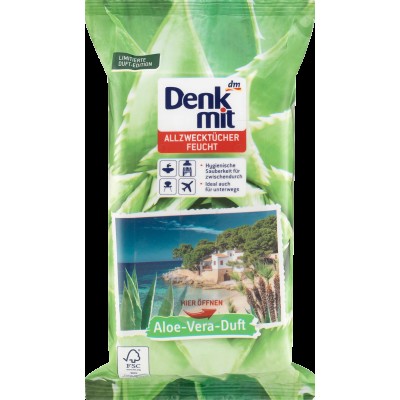 Салфетки влажные для уборки по дому DENKMIT Aloe Vera 50 шт