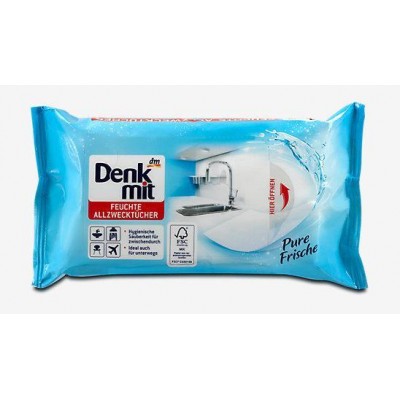 Салфетки влажные для уборки по дому DENKMIT Pure Frische 50 шт