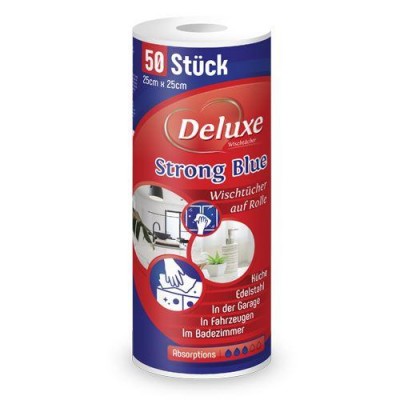 Салфетки универ. Deluxe Strong Blue серветки в рулоні 50 шт. (24)