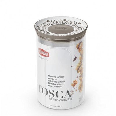 ЕМКОСТЬ ДЛЯ ХРАНЕНИЯ ПРОДУКТОВ КРУГЛАЯ STEFANPLAST TOSCA 1.2Л БЕЛЫЙ/СЕРЫЙ (55450)