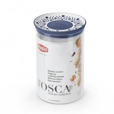 ЕМКОСТЬ ДЛЯ ХРАНЕНИЯ ПРОДУКТОВ КРУГЛАЯ STEFANPLAST TOSCA 1.2Л БЕЛЫЙ/СИНИЙ (55451)