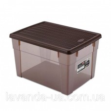 Ємність д/зберігання з коричн. кришкою ELEGANCE 20л, 39x29x24см_30860