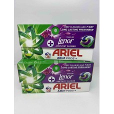 Капсулы для стирки Ariel Pods+ All-in-1 Touch of Lenor Amethyst Flower, универсальные, для белого и цветного белья, 26 шт.