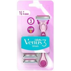 Станок для бритья Gillette Venus Simply Razor 3 с 4 сменными насадками