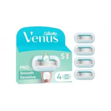 Сменные картриджи для бритья (леза кассеты) женские Gillette Venus Deluxe Extra Pro Smooth Sensitive кассеты 4 шт