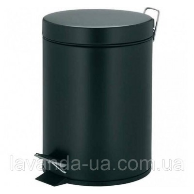 Відро з педаллю 12л, чорний матовий колір