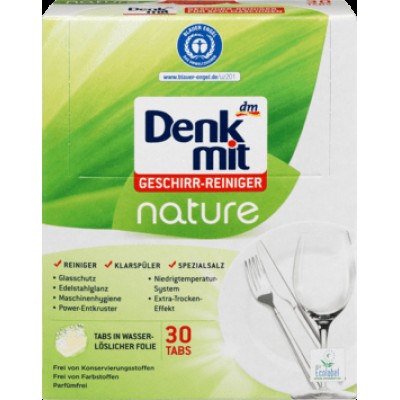 Таблетки для мытья посуды в посудомоечной машины Denkmit Nature 30шт.