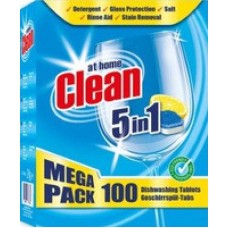 Таблетки для мытья посуды в посудомоечной машине At Home Clean 5in1 100шт 2кг