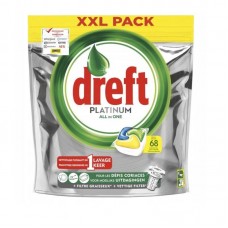 Капсулы для мытья посуды в посудомоечной машине Dreft Platinum All in ONE CITRON 68 капсул