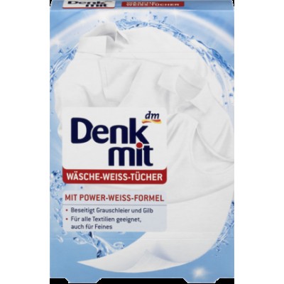 Салфетки для защиты цвета и линяния при стирке белого белья Denkmit 20шт.