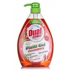 Концентрированный гель для мытья посуды Dual Power с дозатором Алоэ и гранат 1 л
