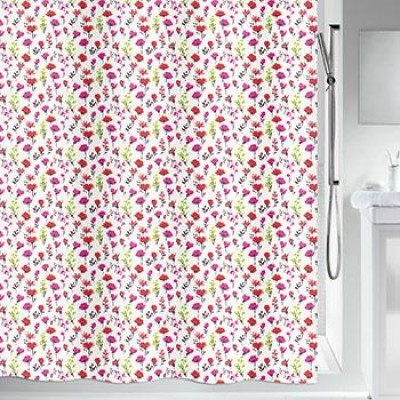 Шторка д/ванної polyester MILLE FLEURS рожева, 180 x 200 см_10.19061