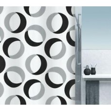 Шторка д/ванної RINGS polyester 180х200 сіро-чорна_10.15184