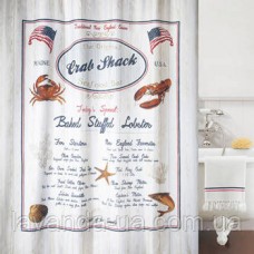 Шторка д/ванної polyester CRAB SNACK синій/червоний 180*200 см_10.17498