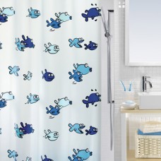 Шторка д/ванної HUGO pvc 180х200 блакитна_10.01951