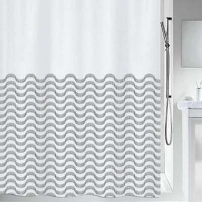 Шторка д/ванної polyester VAGUES 180x200 чорна_10.20160