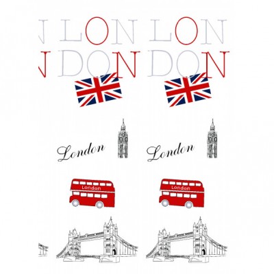 Шторка для ванної TXT LONDON  multi (кільця в комплекті)_06870