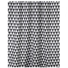 Шторка для ванної TXT PLAIN , чорно- біла (кільця в комплекті)_06880