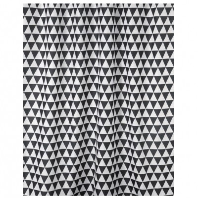 Шторка для ванної TXT PLAIN , чорно- біла (кільця в комплекті)_06880