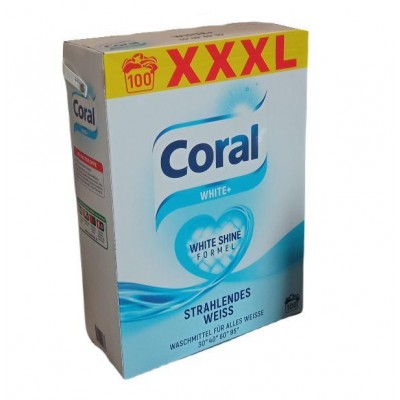 Порошок стиральный CORAL White+ 7кг 100 стирок