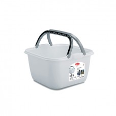 Корзина для белья с ручками IDRA 14 л белая 35х35х18см