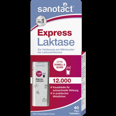 Пищевая добавка Sanotact Express Laktase 12.000 Kautablette 40 St., 18 g