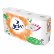 Туалетная бумага LINTEO 3-х слойная белая, 8 рулонов