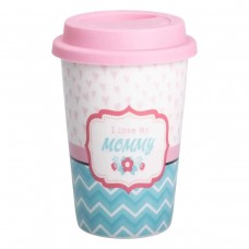 Стакан кружка керамический 420 (мл) с силиконовой крышкой I love my mommy RX-N240288LM