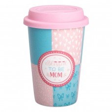 Стакан керамический 420 (мл) с силиконовой крышкой Blessed to be mom RX-N240288BM