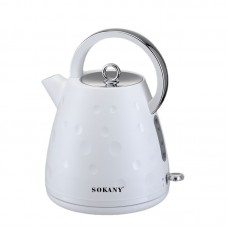 Электрочайник Sokany SK1033B 1.7 литра бесшумный 1850 Вт Белый