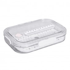 Контейнер для еды пластиковый 32.5х22.5х6  с индикатором даты и регулировкой влажности пищевой контейнер Белый