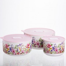 Контейнеры для еды фарфоровые Flowers 9,5/13/15 см Yiwu TS-3P-2