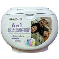 Парфюмированные капсулы с гранулами WellMe 6в1 Super-concentrated для стирки универсальные, 40шт