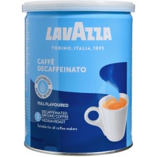Кофе молотый Lavazza Dek без кофеина 250 г (железная банка, 20% арабика, 80% робуста)