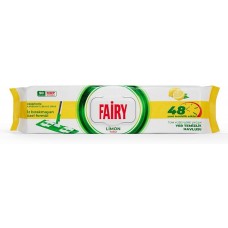 Влажные салфетки FAIRY для мытья полов «Лимон» 50 шт. быстрая очистка и свежий цитрусовый аромат