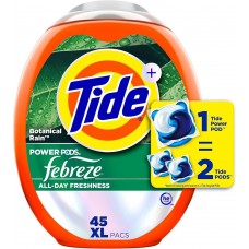 Капсулы для стирки Tide Febreze POWER PODS Botanical Rain 45 шт, 4 в 1, средство против пятен и неприятных запахов