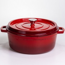 Кокотница чугунная эмалированная 7,5 л, красный Yiwu HP-FLG-7 RED