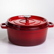 Кокотница чугунная эмалированная 6 л, красный Yiwu HP-FLG-6 RED