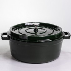 Кокотница чугунная эмалированная 6 л, малахит Yiwu HP-FLG-13 green