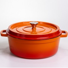 Кокотница чугунная эмалированная 7,5 л, оранжевый Yiwu HP-FLG-7 ORANGE