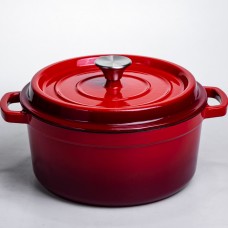 Кокотница чугунная эмалированная 4,5 л, красный Yiwu HP-FLG-4 RED