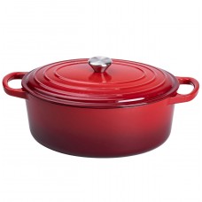 Гусятница чугунная эмалированная 6 л, красный Yiwu HP-FLG-17 RED