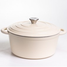 Кастрюля чугунная эмалированная 6,5 л, бежевый Yiwu HP-FLG-3 WHITE